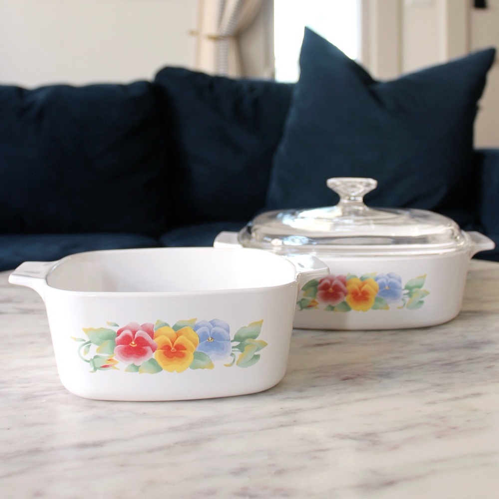 Corningware “Summer Blush” Vintage Casserole Dishes